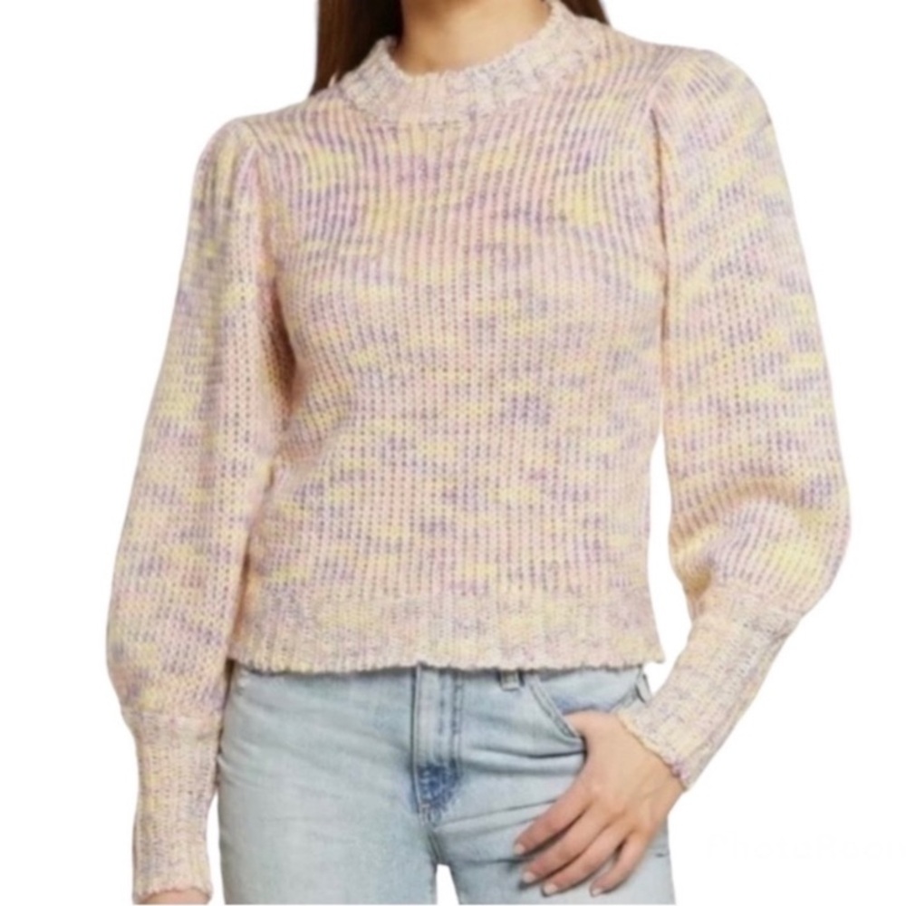 All in Favor Pastel Marled Sweater in Pink Multi Color Size Medium